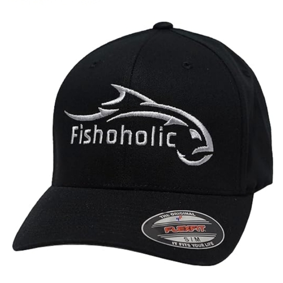 Baseball Fishing Hat Embroidered Logos Mesh Trucker Fishing Outdoors Blak NWT - Picture 1 of 8